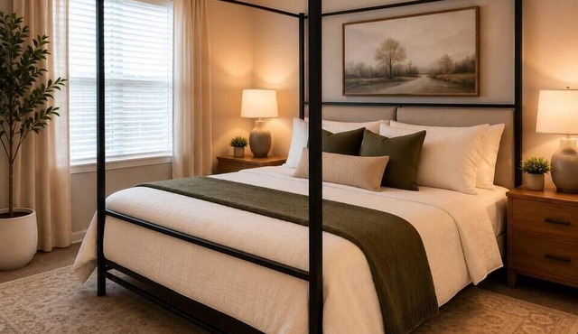 King Canopy Bed I Sofa Bed I Next to Restaurants